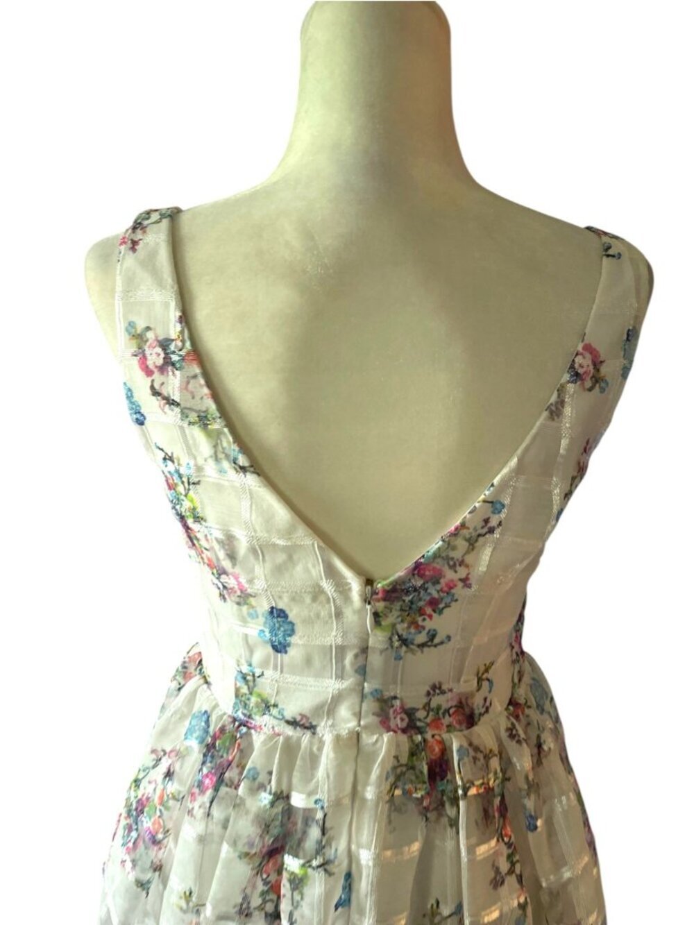 Anthropologie Maeve Peony Garden Dress SZ 6 White Floral Cottagecore Fairy - Picture 6 of 12
